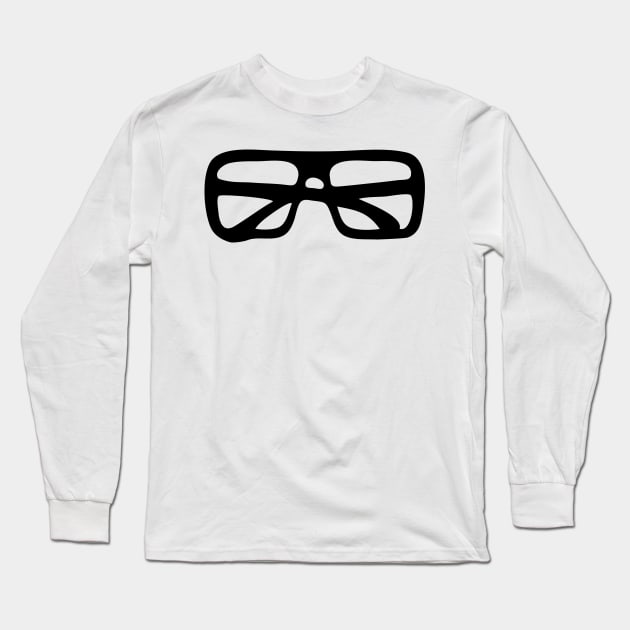 Black Glasses Long Sleeve T-Shirt by DenAlex